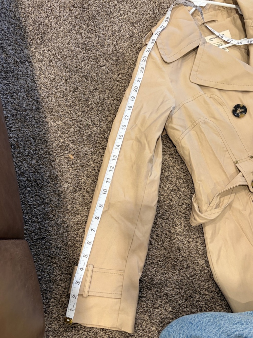 EUC Tan Trench Coat by Jones New York - Picture 9 of 10
